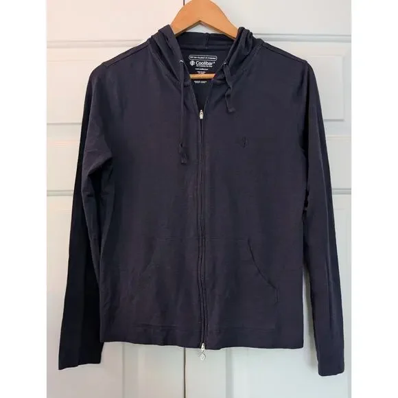 Coolibar Casual Zip Up Sun Protection Lightweight Hoodie Navy - Picture 1 of 7